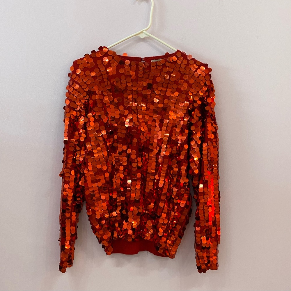 Vintage Red Sequin Sweater